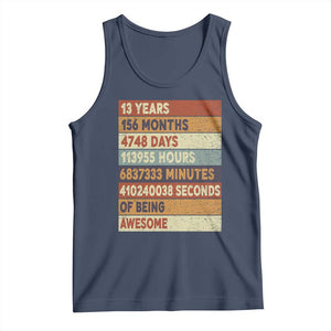 Funny 13th Birthday Tank Top 13 Years 156 Months 4748 Days Vintage Retro TS11 Navy Print Your Wear