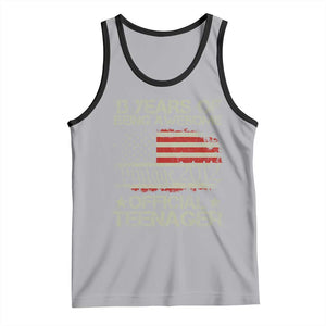 Funny 13th Birthday Tank Top Vintage 2012 Official Teenager 13 Years Of Being Awesome USA Flag TS11 Athletic Heather Black Print Your Wear