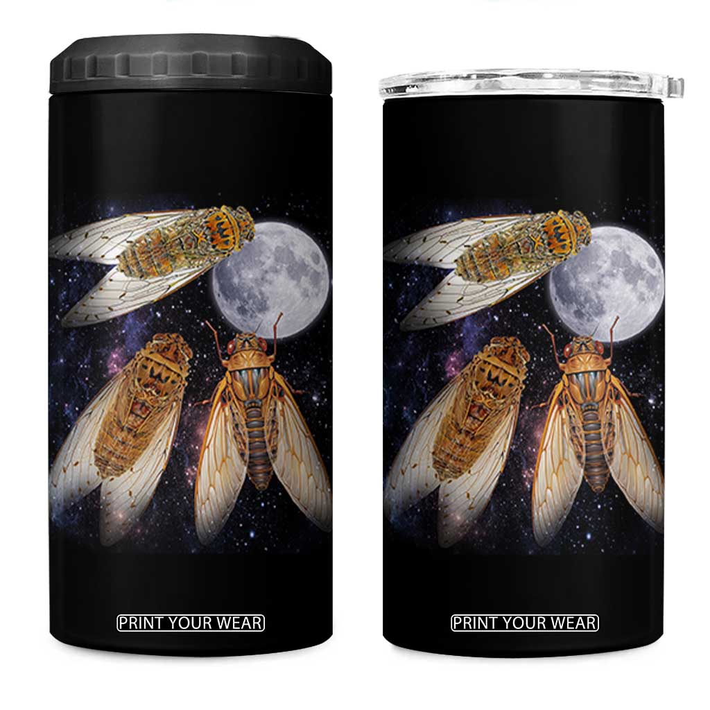 Funny 3 Cicadas Concert Fest Moon Cicada Reunion 4 in 1 Can Cooler Tumbler TS11 One Size: 16 oz Black Print Your Wear