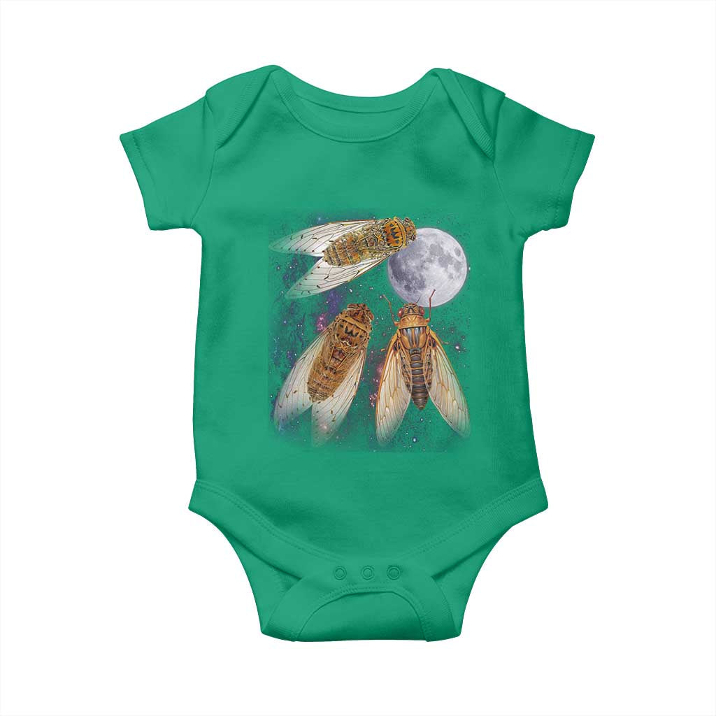 Funny 3 Cicadas Concert Fest Moon Cicada Reunion Baby Onesie TS11 Irish Green Print Your Wear