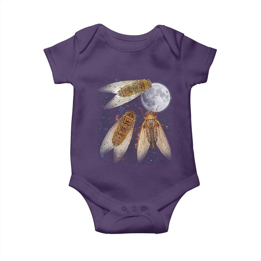 Funny 3 Cicadas Concert Fest Moon Cicada Reunion Baby Onesie TS11 Purple Print Your Wear