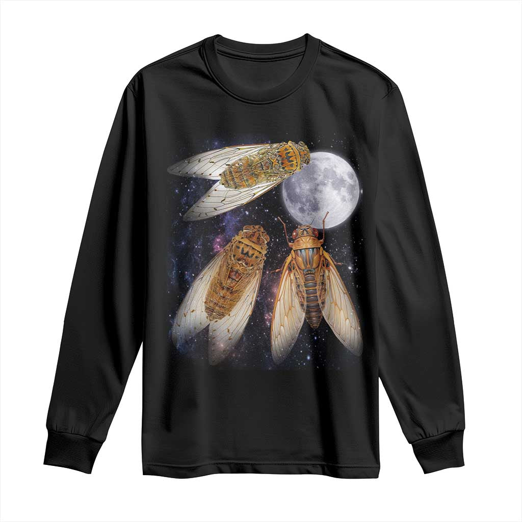 Funny 3 Cicadas Concert Fest Moon Cicada Reunion Long Sleeve Shirt TS11 Black Print Your Wear