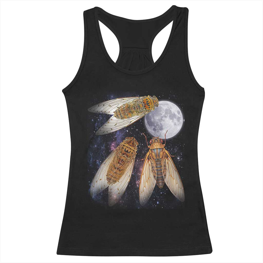 Funny 3 Cicadas Concert Fest Moon Cicada Reunion Racerback Tank Top TS11 Black Print Your Wear