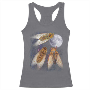 Funny 3 Cicadas Concert Fest Moon Cicada Reunion Racerback Tank Top TS11 Charcoal Print Your Wear