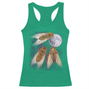 Funny 3 Cicadas Concert Fest Moon Cicada Reunion Racerback Tank Top TS11 Irish Green Print Your Wear