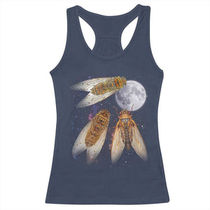 Funny 3 Cicadas Concert Fest Moon Cicada Reunion Racerback Tank Top TS11 Navy Print Your Wear