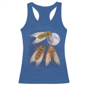 Funny 3 Cicadas Concert Fest Moon Cicada Reunion Racerback Tank Top TS11 Royal Blue Print Your Wear