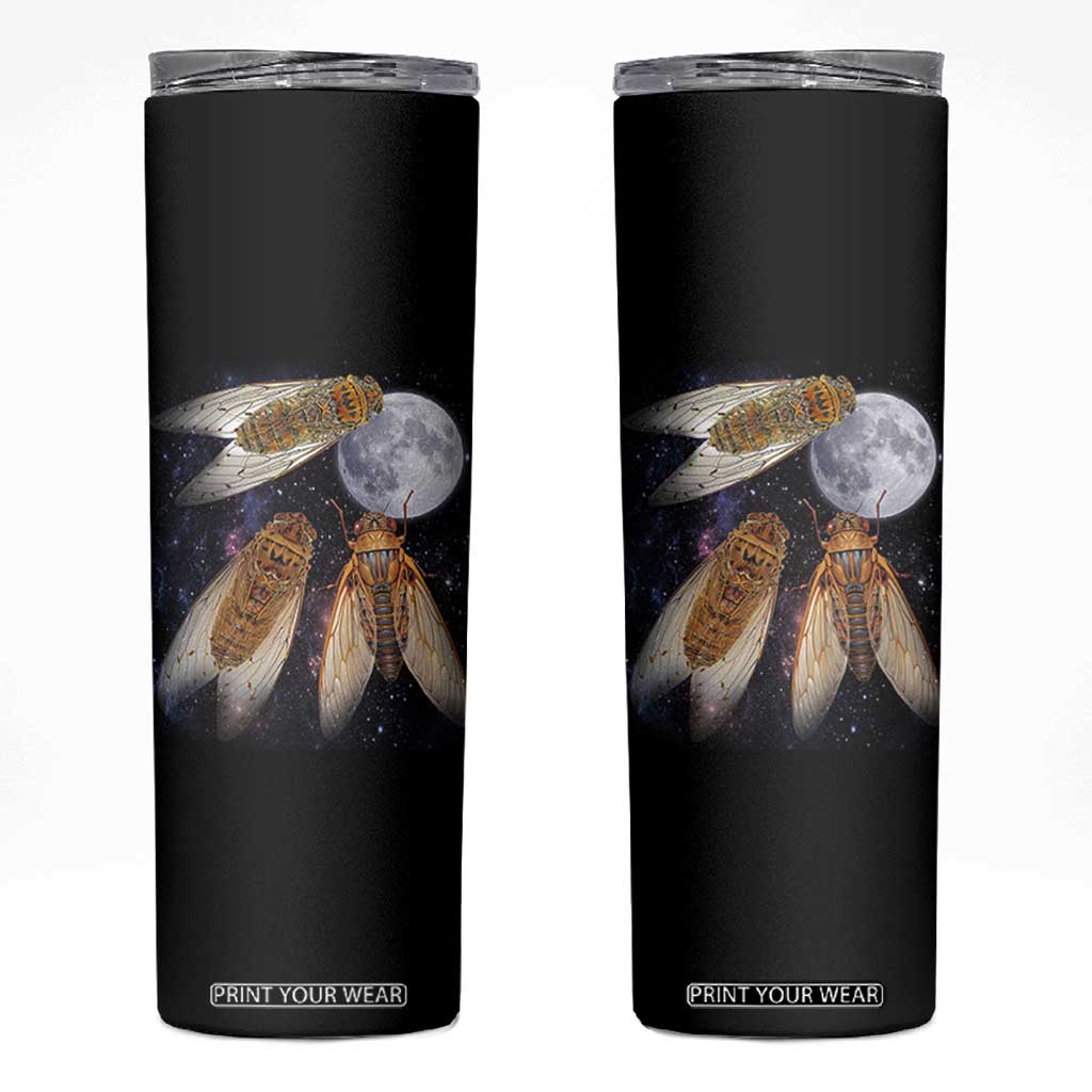 Funny 3 Cicadas Concert Fest Moon Cicada Reunion Skinny Tumbler TS11 Black Print Your Wear