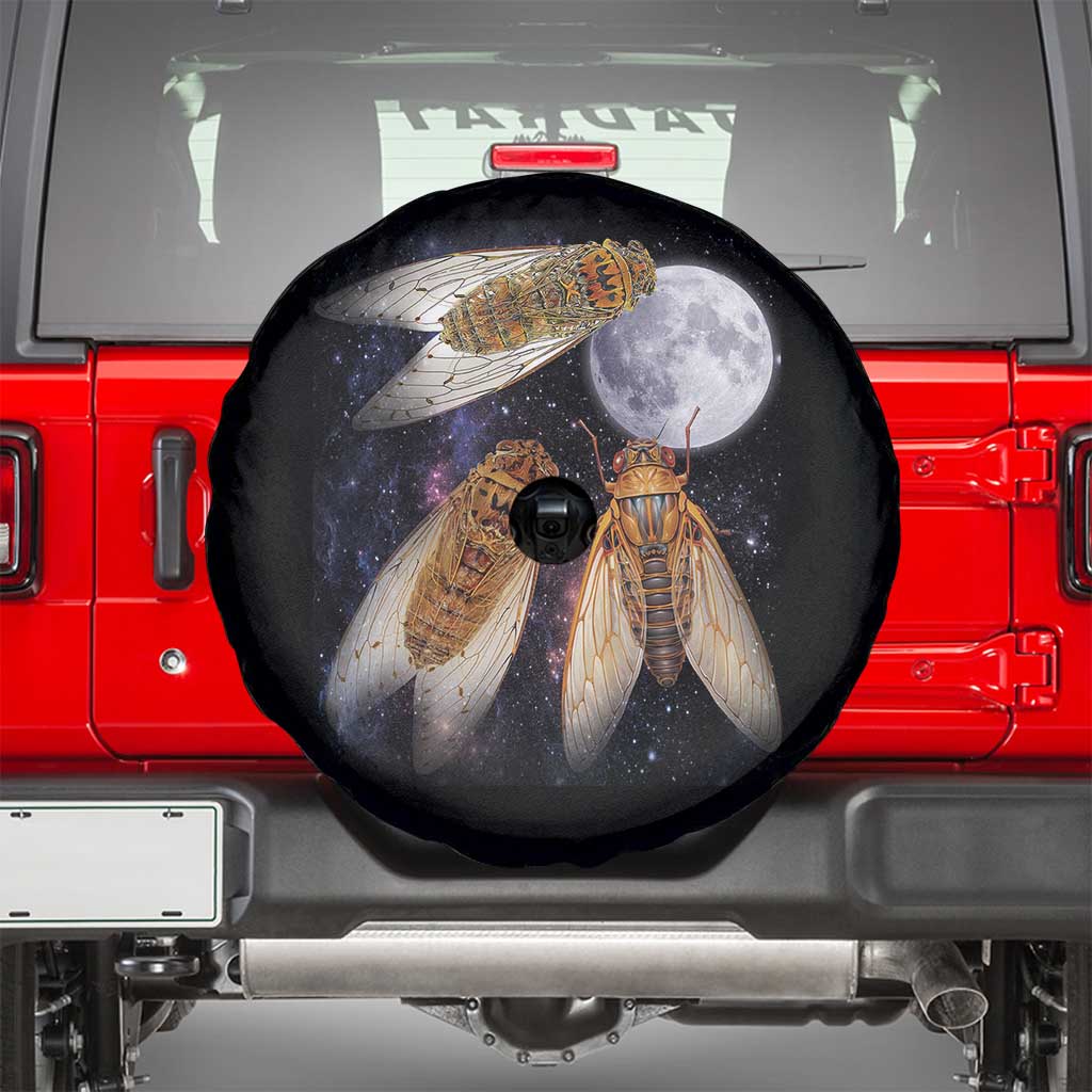 Funny 3 Cicadas Concert Fest Moon Cicada Reunion Spare Tire Cover TS11 Black Print Your Wear