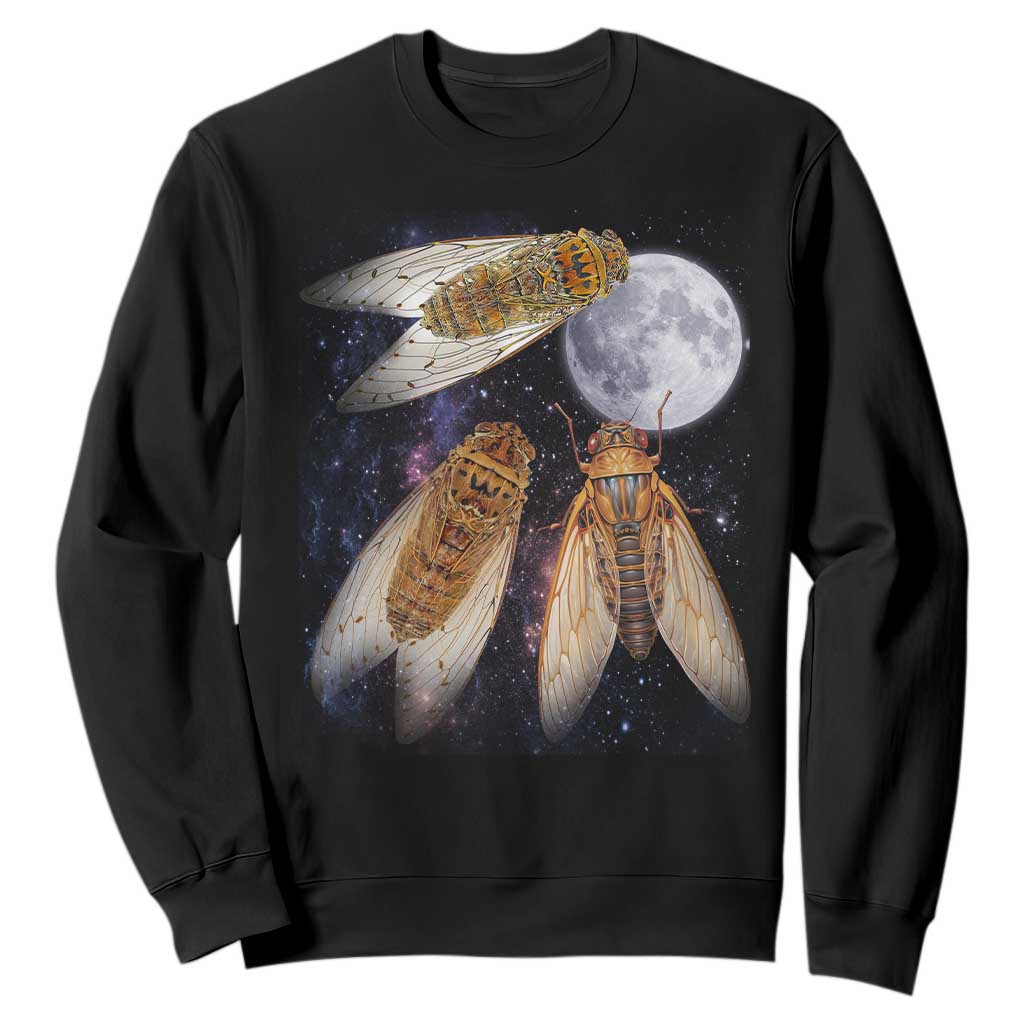 Funny 3 Cicadas Concert Fest Moon Cicada Reunion Sweatshirt TS11 Black Print Your Wear
