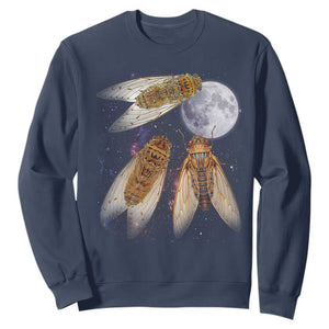 Funny 3 Cicadas Concert Fest Moon Cicada Reunion Sweatshirt TS11 Navy Print Your Wear