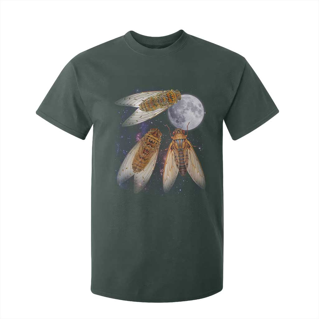 Funny 3 Cicadas Concert Fest Moon Cicada Reunion T Shirt For Kid TS11 Dark Forest Green Print Your Wear