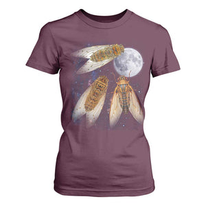Funny 3 Cicadas Concert Fest Moon Cicada Reunion T Shirt For Women TS11 Maroon Print Your Wear