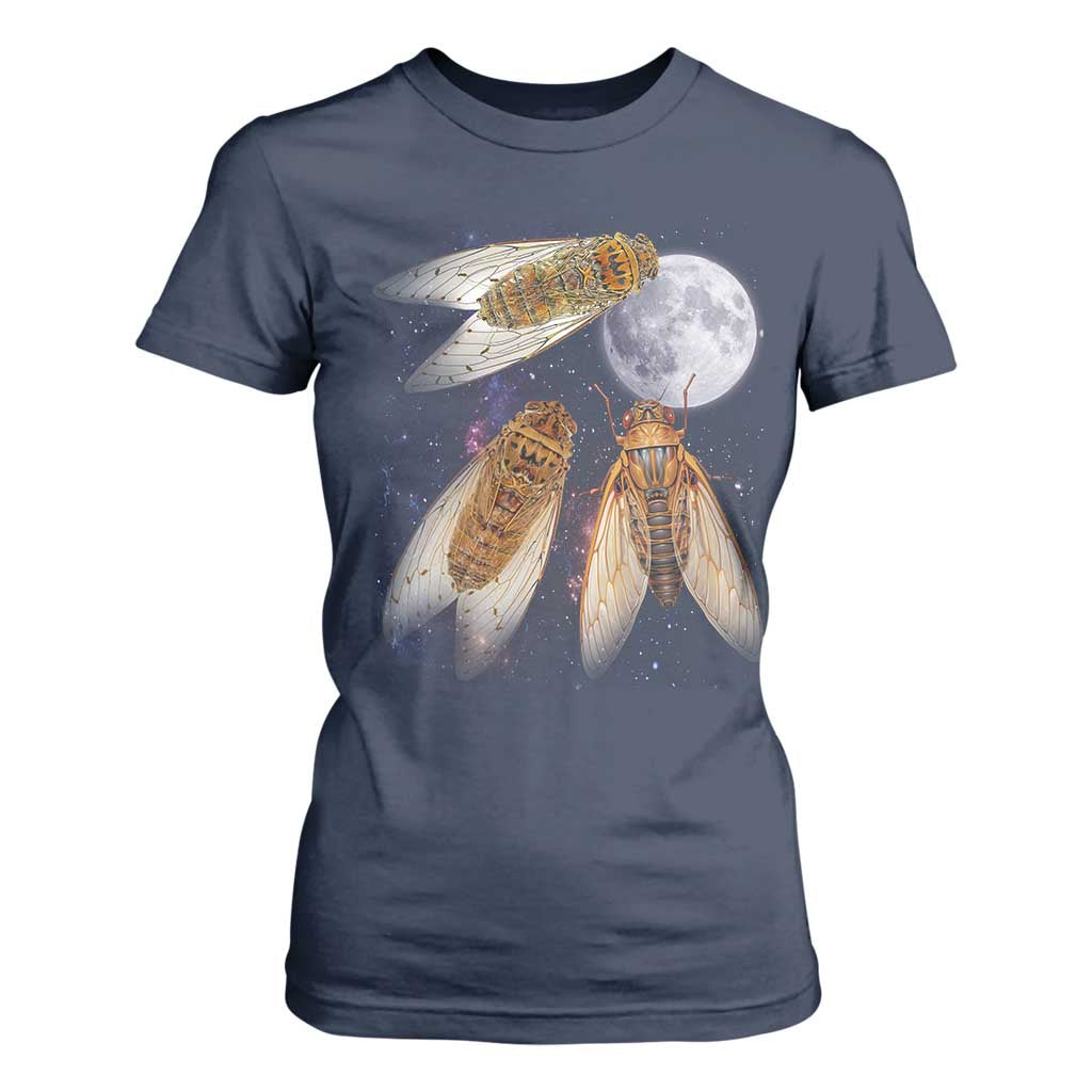 Funny 3 Cicadas Concert Fest Moon Cicada Reunion T Shirt For Women TS11 Navy Print Your Wear