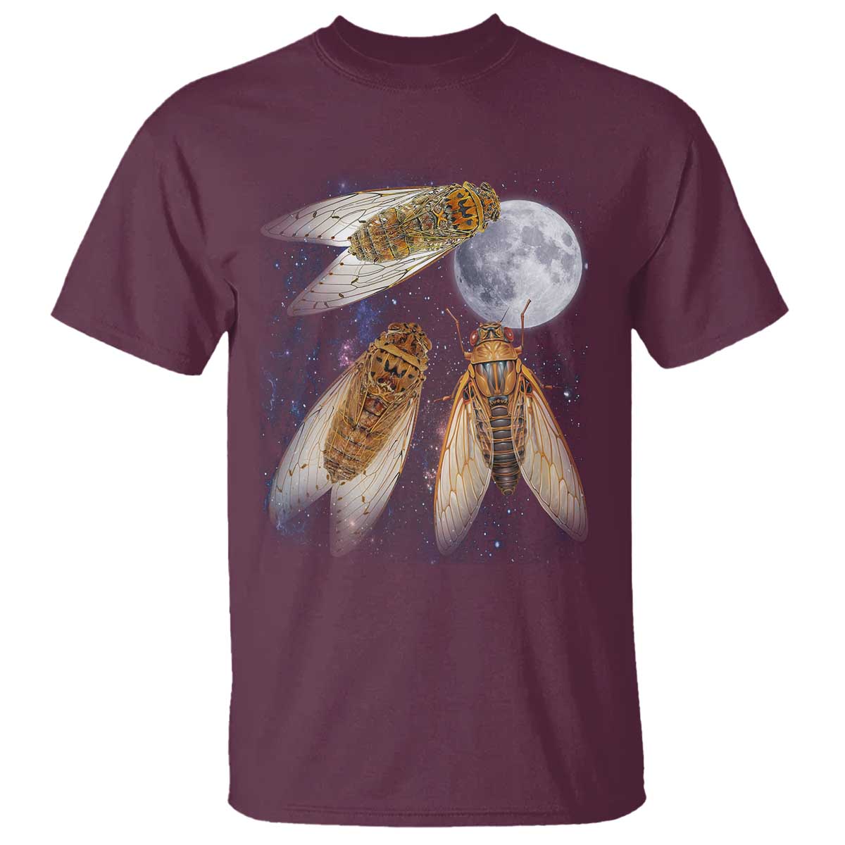 Funny 3 Cicadas Concert Fest Moon Cicada Reunion T Shirt TS11 Maroon Print Your Wear