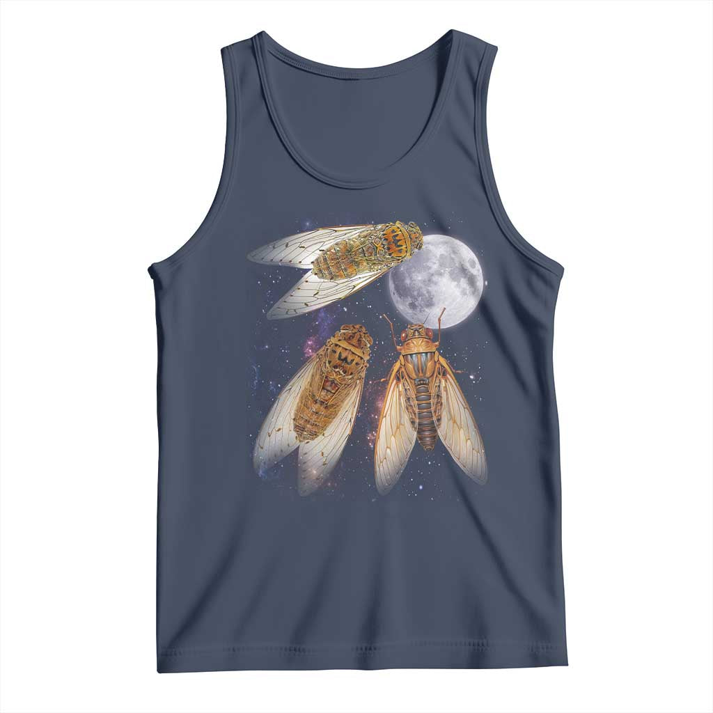 Funny 3 Cicadas Concert Fest Moon Cicada Reunion Tank Top TS11 Navy Print Your Wear