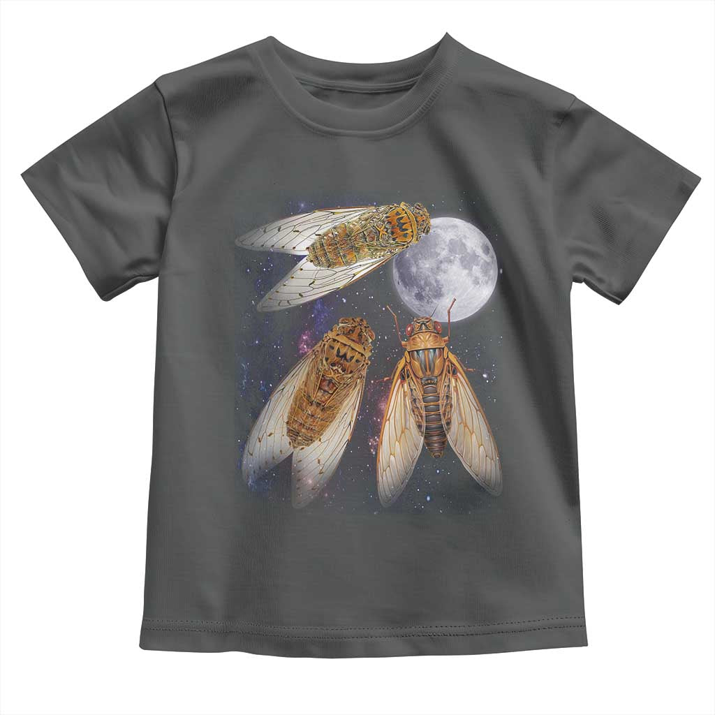 Funny 3 Cicadas Concert Fest Moon Cicada Reunion Toddler T Shirt TS11 Dark Heather Print Your Wear