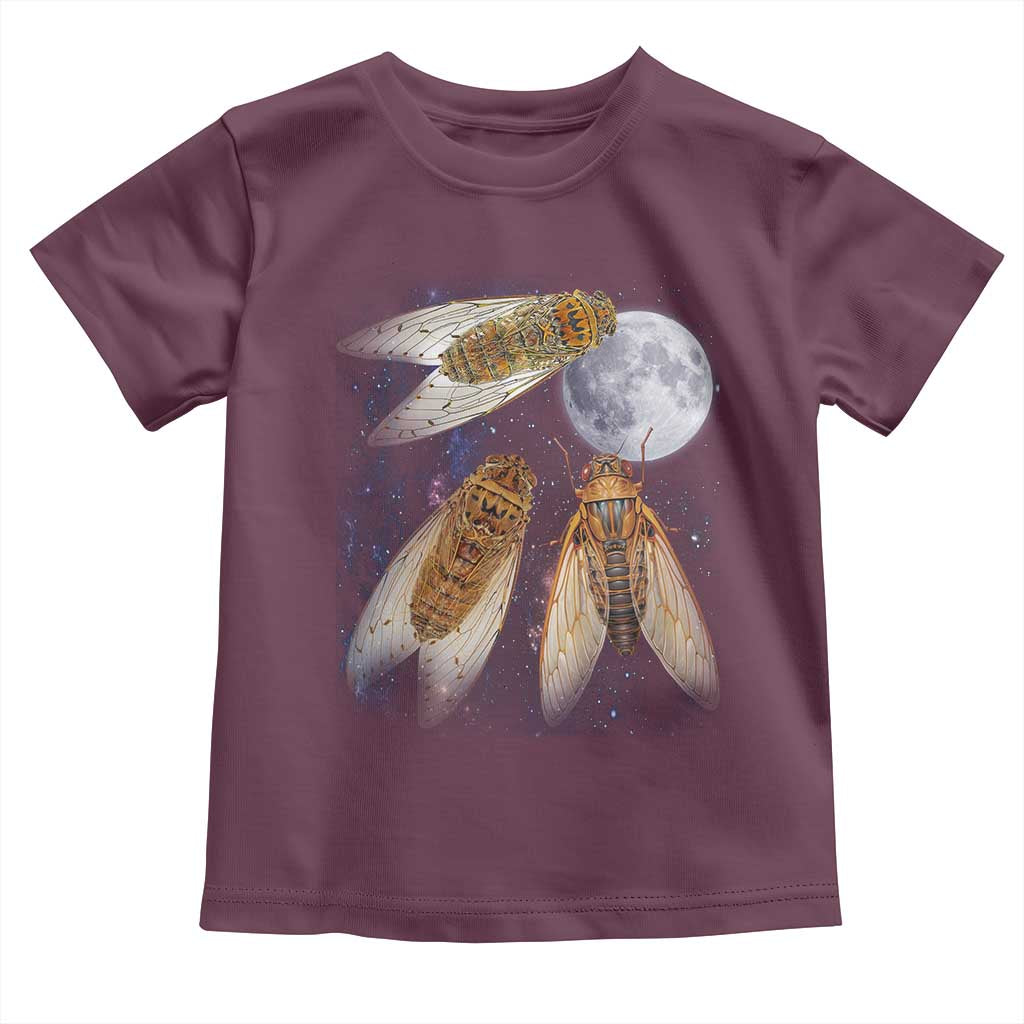 Funny 3 Cicadas Concert Fest Moon Cicada Reunion Toddler T Shirt TS11 Maroon Print Your Wear