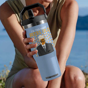 Funny 40th Birthday Drinking Flip Straw Tumbler I'm This Many Beers Old TS09 One Size: 30 oz Light Blue Print Your Wear