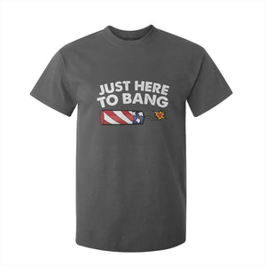 Funny 4th July Just Here To Bang T Shirt For Kid USA Fireworks American Flag TS10 Dark Heather Print Your Wear