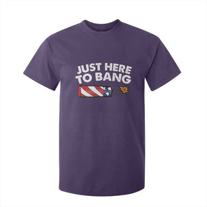 Funny 4th July Just Here To Bang T Shirt For Kid USA Fireworks American Flag TS10 Purple Print Your Wear