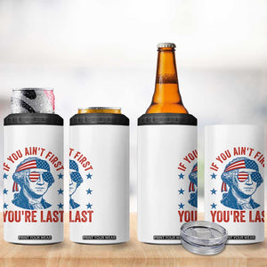 Funny 4th Of July 4 in 1 Can Cooler Tumbler George Washington Stay Strapped Or Get Clapped TS10 Print Your Wear