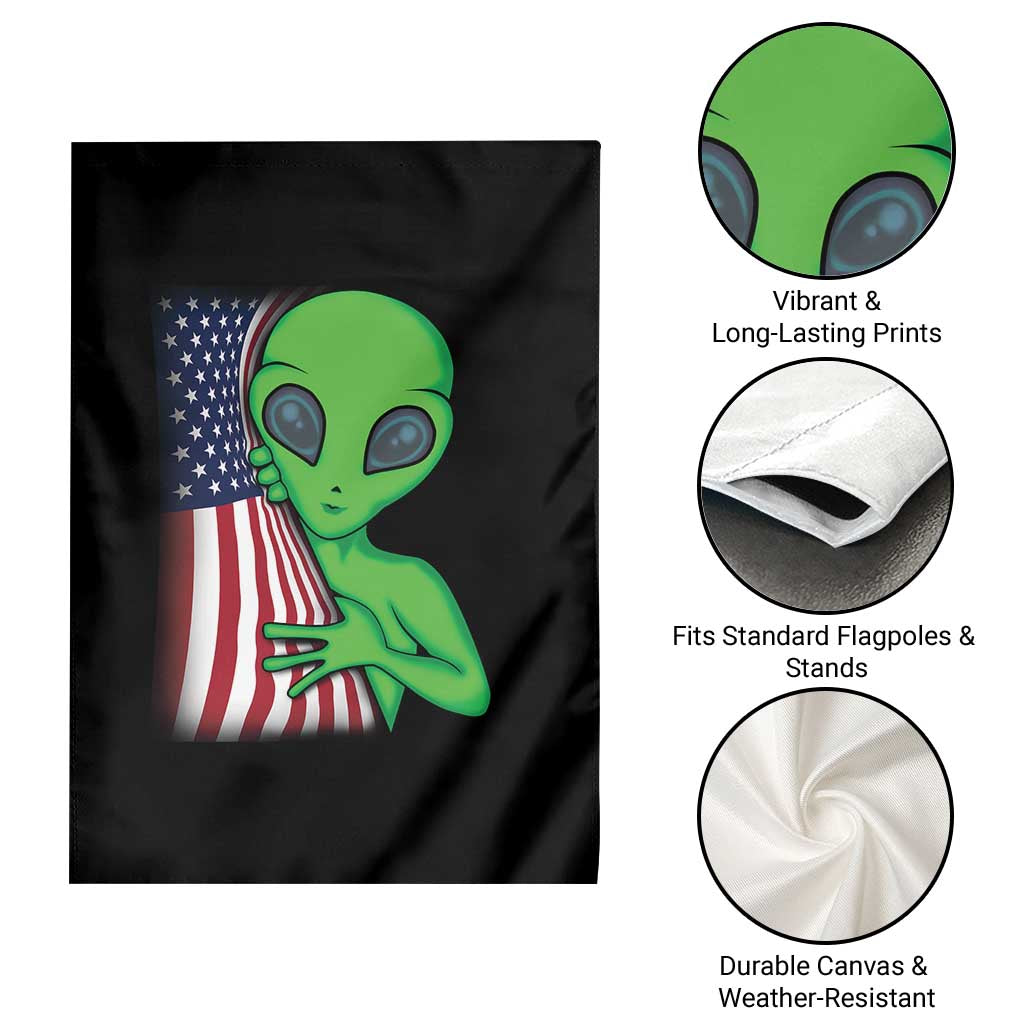 Funny 4th Of July Alien Garden Flag USA American Flag UFO TS11 Print Your Wear