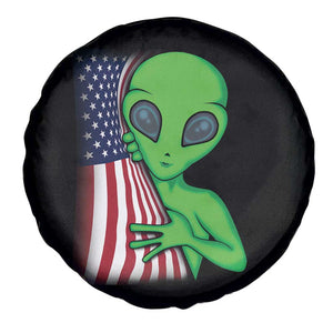 Funny 4th Of July Alien Spare Tire Cover USA American Flag UFO TS11 Print Your Wear