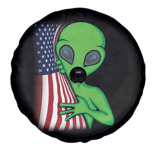 Funny 4th Of July Alien Spare Tire Cover USA American Flag UFO TS11 Print Your Wear