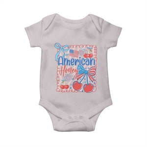 Funny 4th Of July American Honey Baby Onesie USA Independence Day Coquette TS11 Ice Gray Print Your Wear
