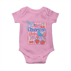 Funny 4th Of July American Honey Baby Onesie USA Independence Day Coquette TS11 Light Pink Print Your Wear