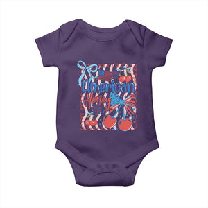 Funny 4th Of July American Honey Baby Onesie USA Independence Day Coquette TS11 Purple Print Your Wear