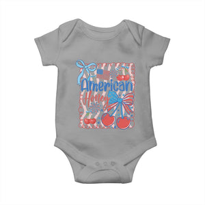 Funny 4th Of July American Honey Baby Onesie USA Independence Day Coquette TS11 Sport Gray Print Your Wear