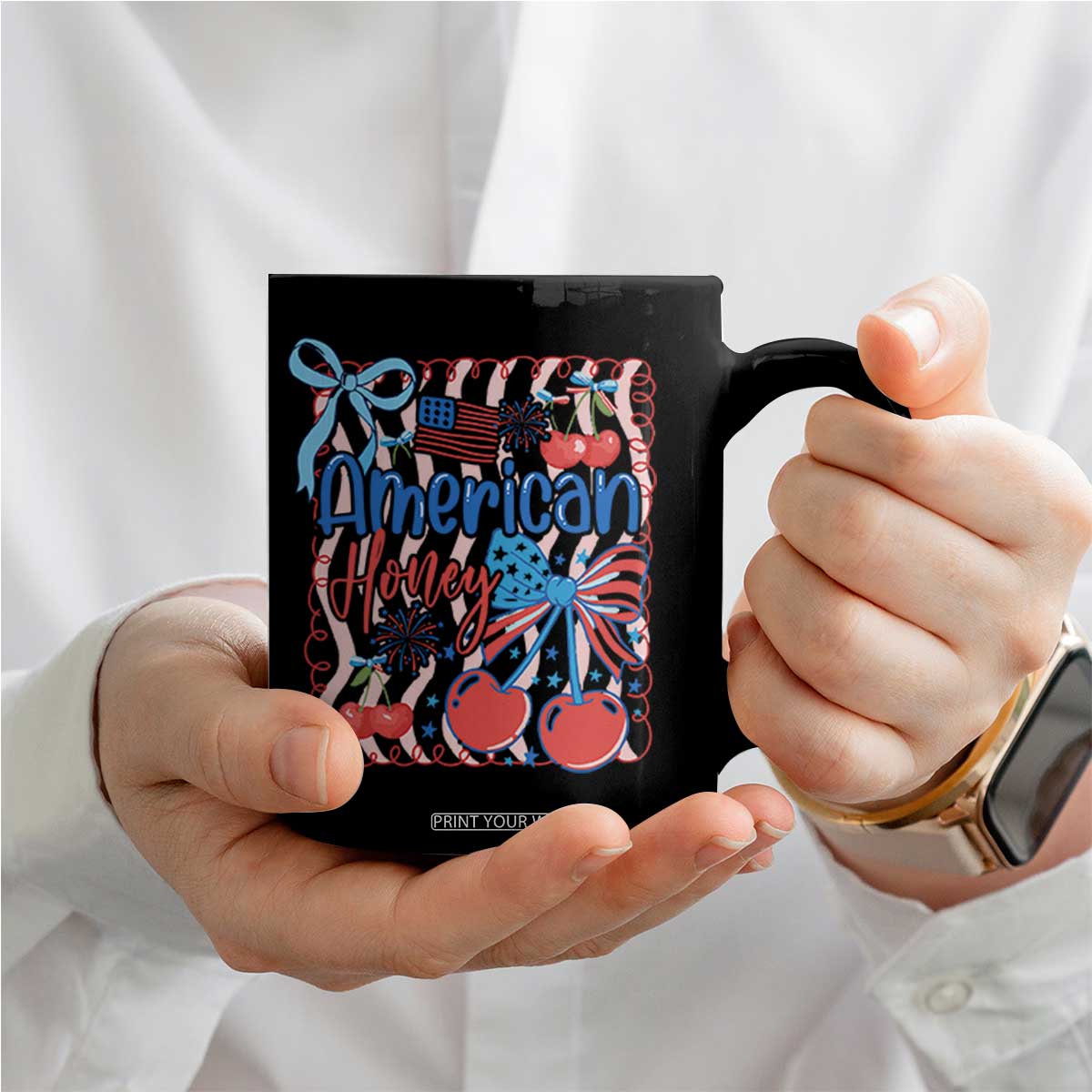Funny 4th Of July American Honey Coffee Mug USA Independence Day Coquette TS11 Print Your Wear