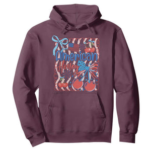 Funny 4th Of July American Honey Hoodie USA Independence Day Coquette TS11 Maroon Print Your Wear