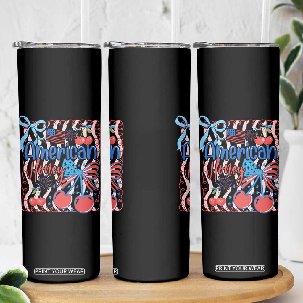 Funny 4th Of July American Honey Skinny Tumbler USA Independence Day Coquette TS11 Print Your Wear