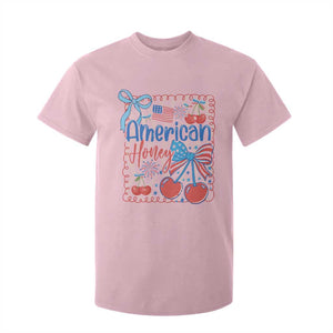 Funny 4th Of July American Honey T Shirt For Kid USA Independence Day Coquette TS11 Light Pink Print Your Wear