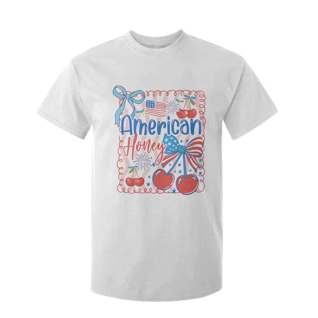 Funny 4th Of July American Honey T Shirt For Kid USA Independence Day Coquette TS11 White Print Your Wear