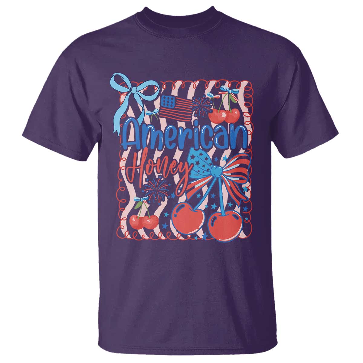 Funny 4th Of July American Honey T Shirt USA Independence Day Coquette TS11 Purple Print Your Wear