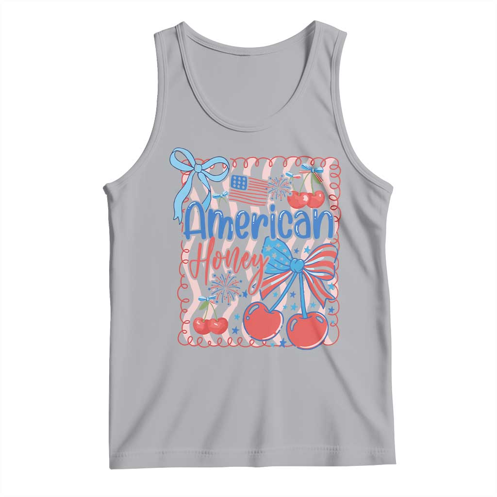 Funny 4th Of July American Honey Tank Top USA Independence Day Coquette TS11 Athletic Heather Print Your Wear