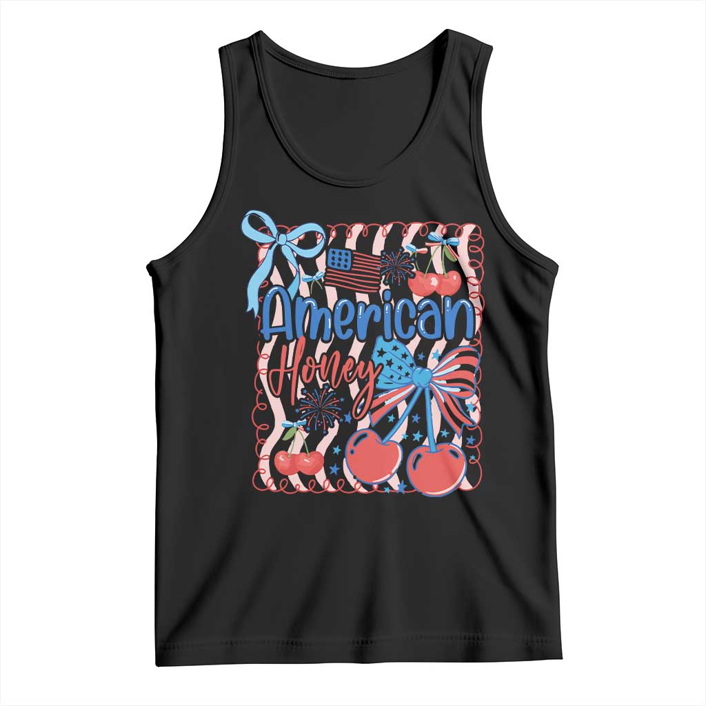 Funny 4th Of July American Honey Tank Top USA Independence Day Coquette TS11 Black Print Your Wear