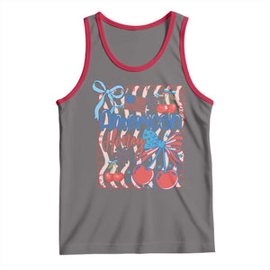 Funny 4th Of July American Honey Tank Top USA Independence Day Coquette TS11 Deep Heather Red Print Your Wear