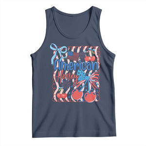 Funny 4th Of July American Honey Tank Top USA Independence Day Coquette TS11 Navy Print Your Wear