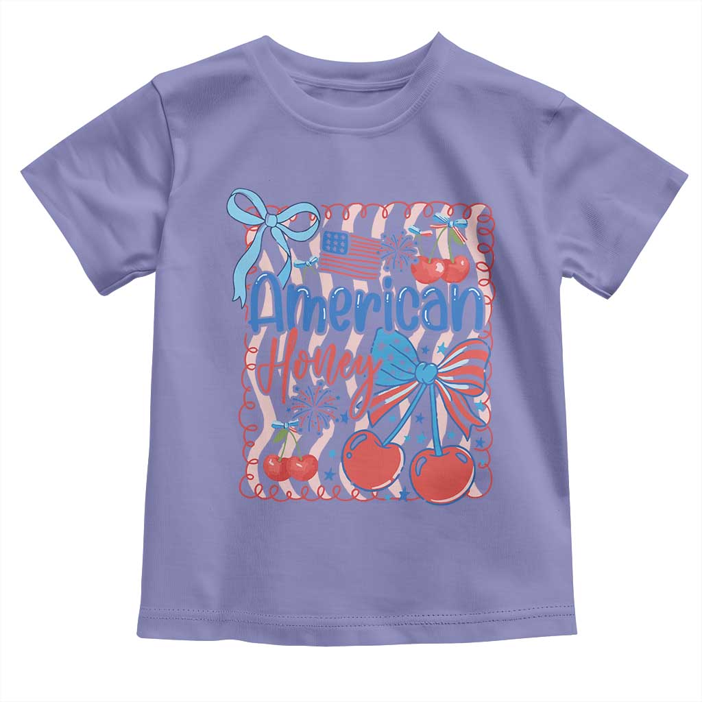 Funny 4th Of July American Honey Toddler T Shirt USA Independence Day Coquette TS11 Violet Print Your Wear