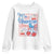 Funny 4th Of July American Honey Youth Sweatshirt USA Independence Day Coquette TS11 White Print Your Wear