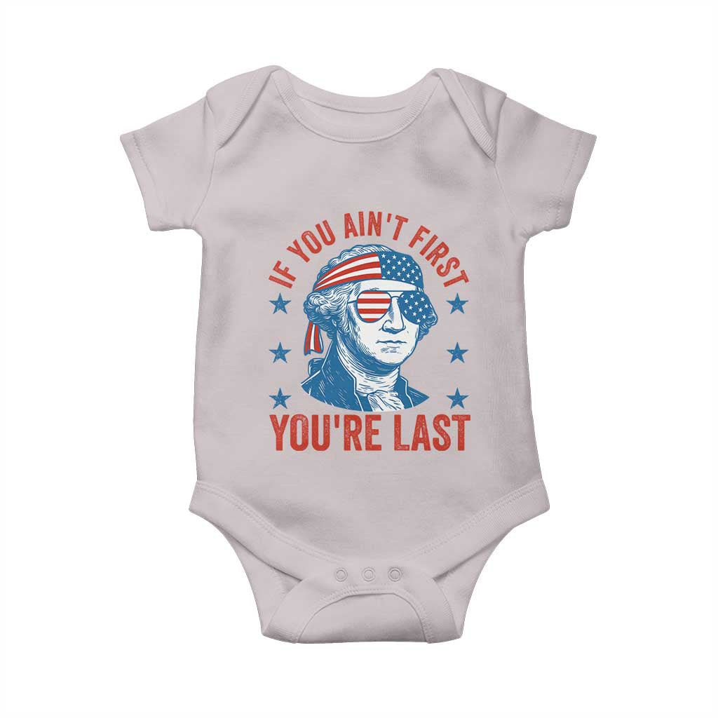 Funny 4th Of July Baby Onesie George Washington Stay Strapped Or Get Clapped TS10 Ice Gray Print Your Wear