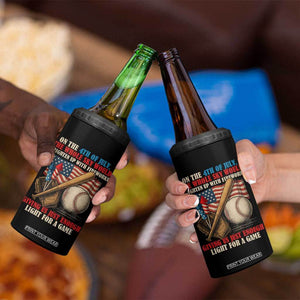 Funny 4th Of July Baseball 4 in 1 Can Cooler Tumbler The Whole Sky Would Brighten Up With Fireworks Giving Us Light For A Game TS11 Print Your Wear