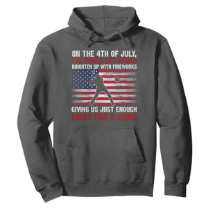 Funny 4th Of July Baseball Hoodie The Whole Sky Would Brighten Up With Fireworks American Flag TS11 Dark Heather Print Your Wear