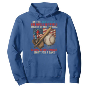 Funny 4th Of July Baseball Hoodie The Whole Sky Would Brighten Up With Fireworks Giving Us Light For A Game TS11 Royal Blue Print Your Wear