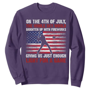 Funny 4th Of July Baseball Sweatshirt The Whole Sky Would Brighten Up With Fireworks American Flag TS11 Purple Print Your Wear